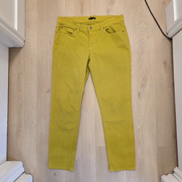 Eileen Fisher Parrot Yellow Skinny Ankle Organic Cotton Casual Mature Jeans 10 - Picture 2 of 11